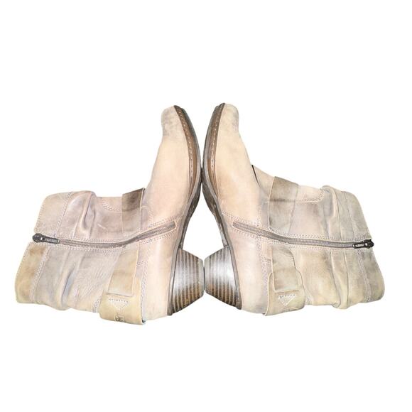 Pikolinos Brujas Ankle Boots Women's Size 9 Taupe Leather Side Zip Shoe Buckle - Picture 5 of 7